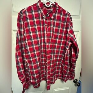 J.Crew Classic Lightweight 25391 Red Plaid Men's Shirt